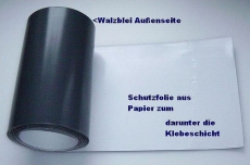 universelles Walzblei 100 cm x 40,0 cm x 1,0 mm stark Bleifolien einseitig selbstklebend mit Schutzfolie