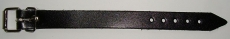 Riemen 1,5 cm x 40,0 cm x 2,0 mm stark schwarz aus beschichteten Spaltleder Schnallenriemen