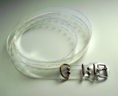 BDSM transparenter Taillengürtel 4,0 cm x 50,0 cm mit Klemmschutz +D-Ring glasklar Erotik