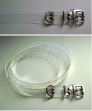 BDSM transparenter Taillengürtel 4,0 cm x 90,0 cm mit Klemmschutz +D-Ring glasklar Erotik