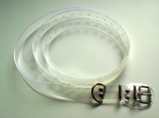 BDSM transparenter Taillengürtel 4,0 cm x 120,0 cm mit Klemmschutz +D-Ring glasklar Erotik