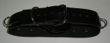 BDSM Taillengurt 4,0 cm x 100,0 cm mit 6 D-Ringen Klemmschutz und zusätzlichen O-Ring Lederriemen von Lwph