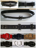 Extra Breit 10,0 cm x 130,0 cm mit 5 D-Ringen 6 St. O-Ringen BDSM Taillengurt Lederriemen in verschiedenen Farben von LWPH