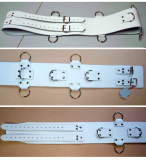 Die weiß-weissen 80,0 cm extra breiten 10,0 cm mit 5 D-Ringen 6-O-Ringen BDSM-Taillengurte die echten Lederriemen