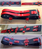 Die Schwarz-Roten 90,0 cm extra breiten 10,0 cm mit 5 D-Ringen 6-O-Ringen BDSM-Taillengurte die echten Lederriemen von LWPH