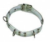 Halsband transparent einmaliges Modell mit Durchsicht glasklar mit 3-Ringen 3 cm breit