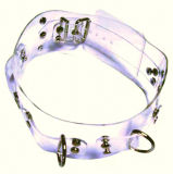 Halsband transparent anatomisch geformt einmaliges Modell mit Durchsicht glasklar mit 3-Ringen 5,0 cm breit