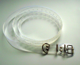 BDSM transparenter Taillengürtel 4,0 cm x 50,0 cm mit Klemmschutz +D-Ring glasklar Erotik