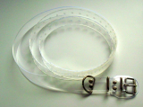 BDSM transparenter Taillengürtel 4,0 cm x 70,0 cm mit Klemmschutz +D-Ring glasklar Erotik